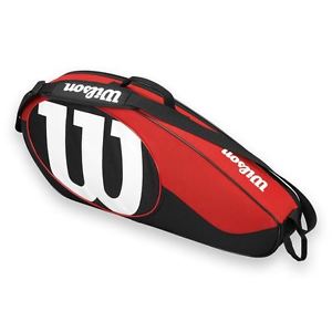 Wilson Match II Racquet Bag, Black/Red, holds 3 Racquets