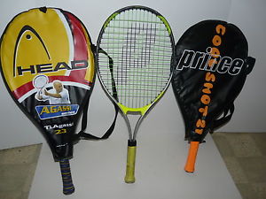 TI Agassi 23 & PRINCE Cool Shot 23 & Cool Shot 21 Junior Tennis Racket Lot Racqu