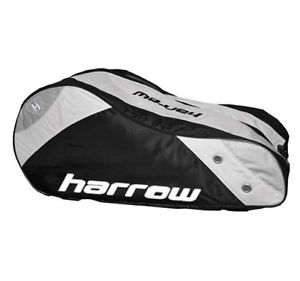 Harrow 6 Racquet Bag with Shoulder Straps - Black/Silver - Authorized Dealer