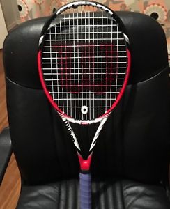 Wilson Steam 99S Spin AMPLIFEEL 360 BLX 4 1/2 Tennis Racket Twice Used 9.7/10