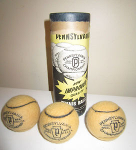 Vintage White Pennsylvania Championship Tennis Balls Cardboard Sleeve