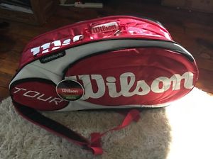 WILSON TOUR RED 15 PACK - tennis racquet hard shell racket bag - Reg $130