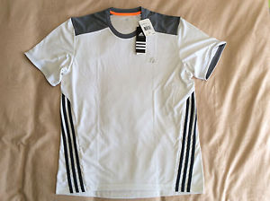 ADIDAS Men`s ClimaLite Tennis Sports Training Tee White Sz L