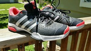 (New) Adidas Men's Barricade  Team 4 Tennis Shoes Black and Silver (10D)