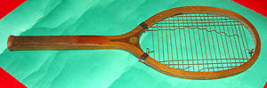 Antique NJ Magnan Wooden Tennis Racket / Racquet - No. Attleboro Mass. - RARE