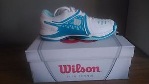 zapatillas padel Wilson Nvision Elite, azul y blanca, n 41 1/3