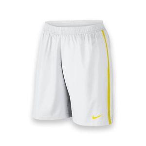 NIKE 9" COURT Men's Tennis Shorts, Large, White/ Yellow, 645045-105