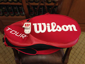 Wilson Tour Molded 2.0 6 pack bag. Brand new multi racquet bag. Red Racquet bag