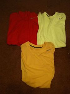 Men's Nike Dri Fit Tennis Red/Lime/Yellow Shirts Sz. Small Size S