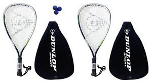 2 x Dunlop Biotec Titanium Racquetball Raquette + 3 Boules