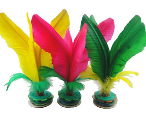 10 Pcs Colorful Feather Kick Shuttlecock Chinese Jianzi Sport, Random Color