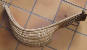 ANCIENNE RAQUETTE CHISTERA OSIER GANT CUIR PELOTE BASQUE sport deco vintage