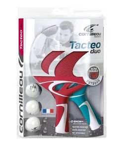 CORNILLEAU PACK TACTEO DUO - 2 RAQUETTES PING PONG + 3 BALLES