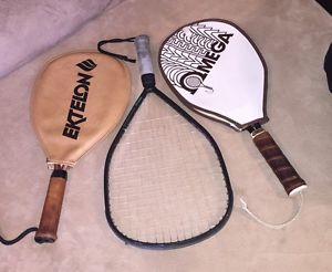 Racquetball Racket Lot 2 Ektelon & 1 Omega. 2 W Zip Cover
