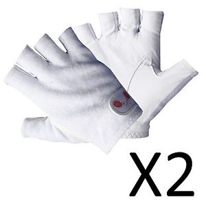 Tourna Mens Half Finger Tennis Glove Soft Sheepskin Right Hand Medium (2-Pack)