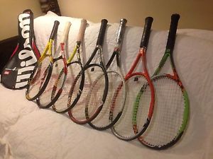 LOT 7 WILSON TENNIS RACQUETS HYPER HAMMER BLX NCODE N5 TORCH K FORCE PRO STAFF