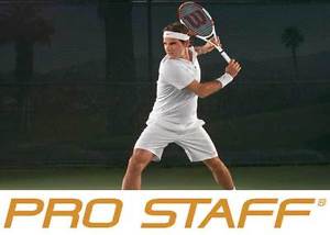 Authentic 2014 Wilson PRO STAFF 90 Federer Signature Racquet STRUNG Leather Grip