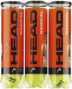 HEAD Radical - 12 Pelotas de tenis, color amarillo (Paquete triple)