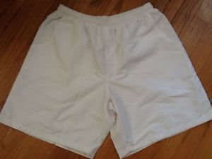 Brand New Dunlop Mens Performance Tennis Shorts Size M In White 18.5" In Length