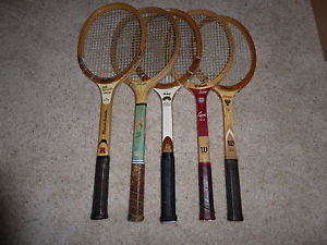 5 VINTAGE TENNIS RACQUET RACKETS, KRAMER, TRABERT, NEWCOMBE, RICHEY, HARDWICK