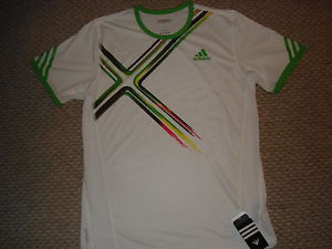 NWT Adidas adiZero aZ Barricade White Tennis Shirt V39042 New Tsonga Medium RARE