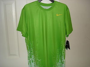 NWT Nike Nadal Rafa Ace Green Tennis Shirt Federer 405979-328 New Large