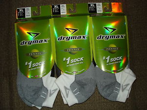 NEW 3 Pairs DryMax Tennis Mini Crew Socks XL - Made in the USA