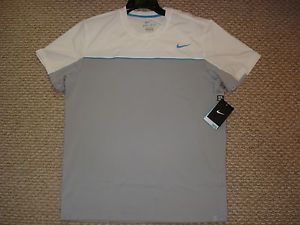 NWT Nike Dri-Fit UV Statement Tennis Crew Shirt Federer Nadal 480131-002 NEW - L