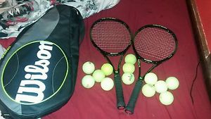 2 Wilson Tennis Rackets Blade 104 4 1/2 & A Brand New Bag