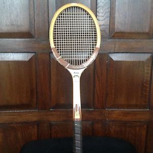 Wilson Cliff Richey Wooden Tennis Racquet W / Cover Med 4 5/8" Used Mint Cond.