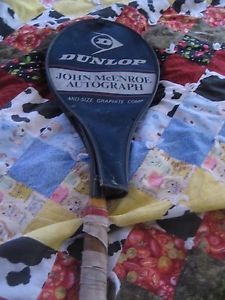 Vintage Dunlop Midsize graphite Comp John McEnroe Tennis Racquet-signed