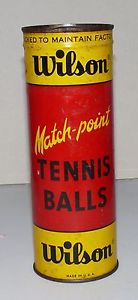 VINTAGE WILSON TENNIS BALLS METAL STEEL? CAN NEVER OPENED WITH KEY MATCH-POINT