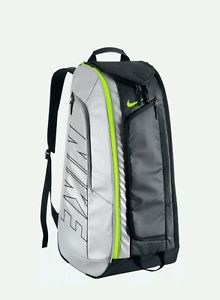 New Nike Court Tech 1 Tennis Backpack Bag Silver Black Volt Insulated BA4866-072