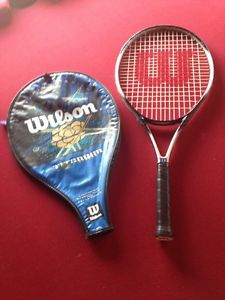WILSON PRO TITANIUM TENNIS RACQUET 4 1/4" With Cover NICE!!