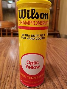 Vtg Can Wilson Championship 3 Optic Yellow Tennis Balls, Extra Duty Felt, Sealed