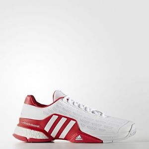 ADIDAS BARRICADE 2016 BOOST SHOES AQ2262 WHITE/RED SIZE 8.5