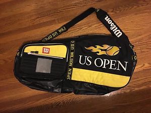 Wilson US Open Tennis Bag Yellow/Black Holds Racquets Ball Pocket Shoulder Strap