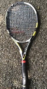 Babolat Aero Pro + 1/2g Luxilon Strings, Good Condition, HG Has Chip Frame Solid