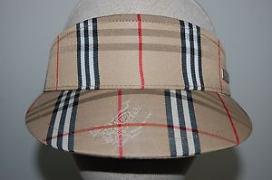 VTG 90S BURBERRYS ENGLAND NOVA CHECK VISOR HAT GOLF CAP TENNIS ADJUSTABLE