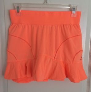 Adidas Stella McCartney barricade Tennis Skort Skirt 36L Small Tangerine Orange