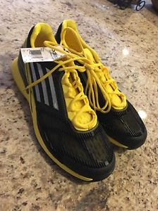 Adidas Adizero Feather II Tennis New  Shoes Size 10.5 Yellow & Black