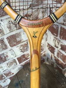 Antique C Saladino & sons Chelsea, MA Match-Point Wood Tennis 1930s Racquet RARE