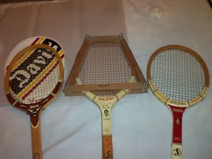 3 Vintage Wood Tennis Racquets