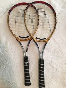 SET of 2) HEAD TI. CONQUEST 2000 TENNIS RACQUETS--SUPERSIZE-CONSTANT BEAM-EUC