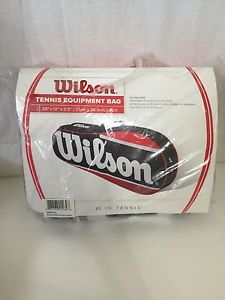 WILSON TENNIS EQUIPTMENT BAG - 3 RACKETS - BLACK RED WHITE - NEW