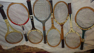 Vintage Wooden Tennis Racquets, Lot Of 8 Vintage Condition Various Makers As Pic