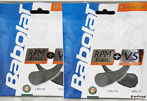 **NEW** LOT OF 2 BABOLAT RPM BLAST 17 + VS NATURAL GUT 16 - hybrid string set