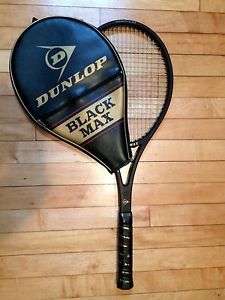 DUNLOP BLACK MAX TENNIS RACQUET WITH COVER (4 1/2 inch grip 26 3/4 inch racquet)