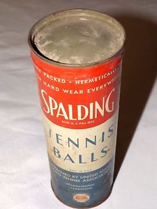 Vintage Unopen Spalding Tennis Balls in Original Can Key Wind Advertising Rare