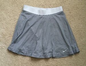 Womens Nike High Waisted Athletic Tennis Skirt Skort 549765 Size S Gray Striped